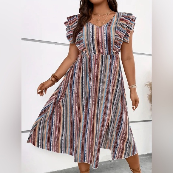 🌟Host Pick🌟NEW-Plus Size Boho Aztec Print Dress - Picture 2 of 6